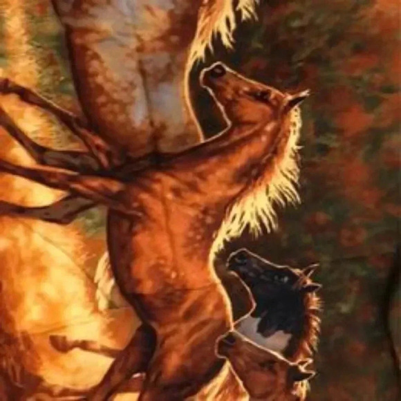 Fabric Cotton Panel Run Wild Run Free Horses - Picture 4 of 4